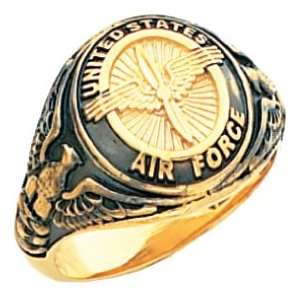  14k Yellow Gold United States USA Military Air Force Ring (Size 8