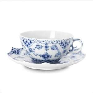  Royal Copenhagen Blue Fluted Full Lace Tea Cup and Saucer 