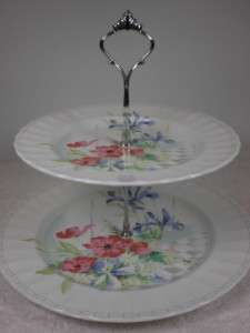 Two Tier Spring Flower Tea Cupcake Cake Serving Stand http//www 