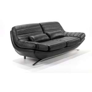   AL LC85533BL SET Riviera Sofa Set   Black Leathermatch