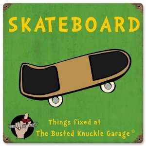    Busted Knuckle Garage Kids Skateboard Sign