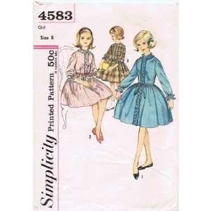  Simplicity 4583 Sewing Pattern Girls Full Skirt Dress Size 