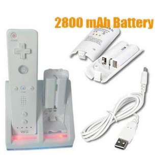   Charger Dock Station+2 Battery Packs For wii Game Playstation  