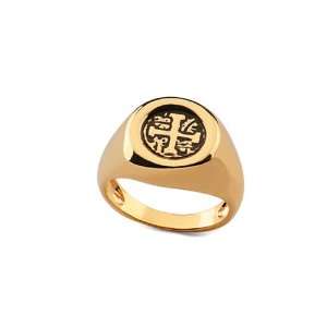 apop nyc 18k Gold Filled Macacos Vintage Spanish Coin Signet Ring 
