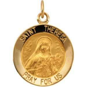  15.00 Mm 14K Yellow Gold St. Theresa Medal Jewelry