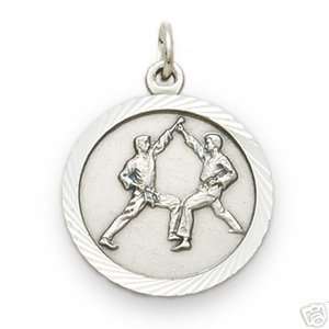  Silver Karate Tae Kwon Do Martial Arts Cross Necklace 