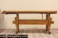 Antique Woodworking Bench, Kitchen Island Wine Table  