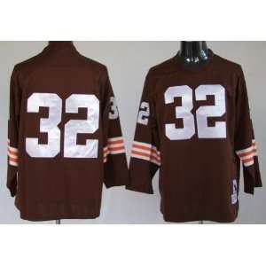 Jim Brown #32 Cleveland Browns Replica Throwback NFL Jersey Brown Size 