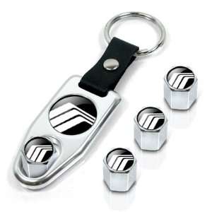   Mercury Silver Logo Wrench Keychain & Tire Valve Caps Set: Automotive