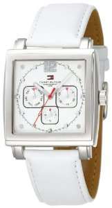  Tommy Hilfiger Womens 1780816 White Leather Strap Watch Tommy 