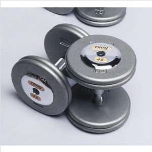  35 lbs Pro Style Cast Dumbbells in Gray