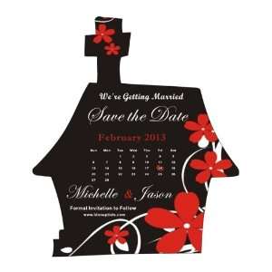  100 Chapel Silhouette Save the Date Wedding Magnets