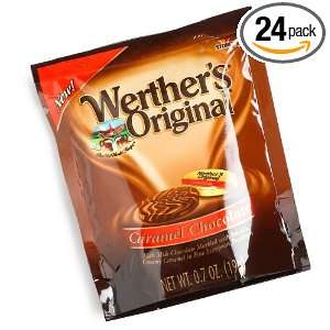 Werthers Original Caramel Chocolates, Milk, .7 Ounce Bags (Pack of 24 