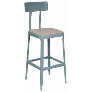 BB1936 All Welded Pressed Wood Seat Stool with Back and Adjustable Leg 